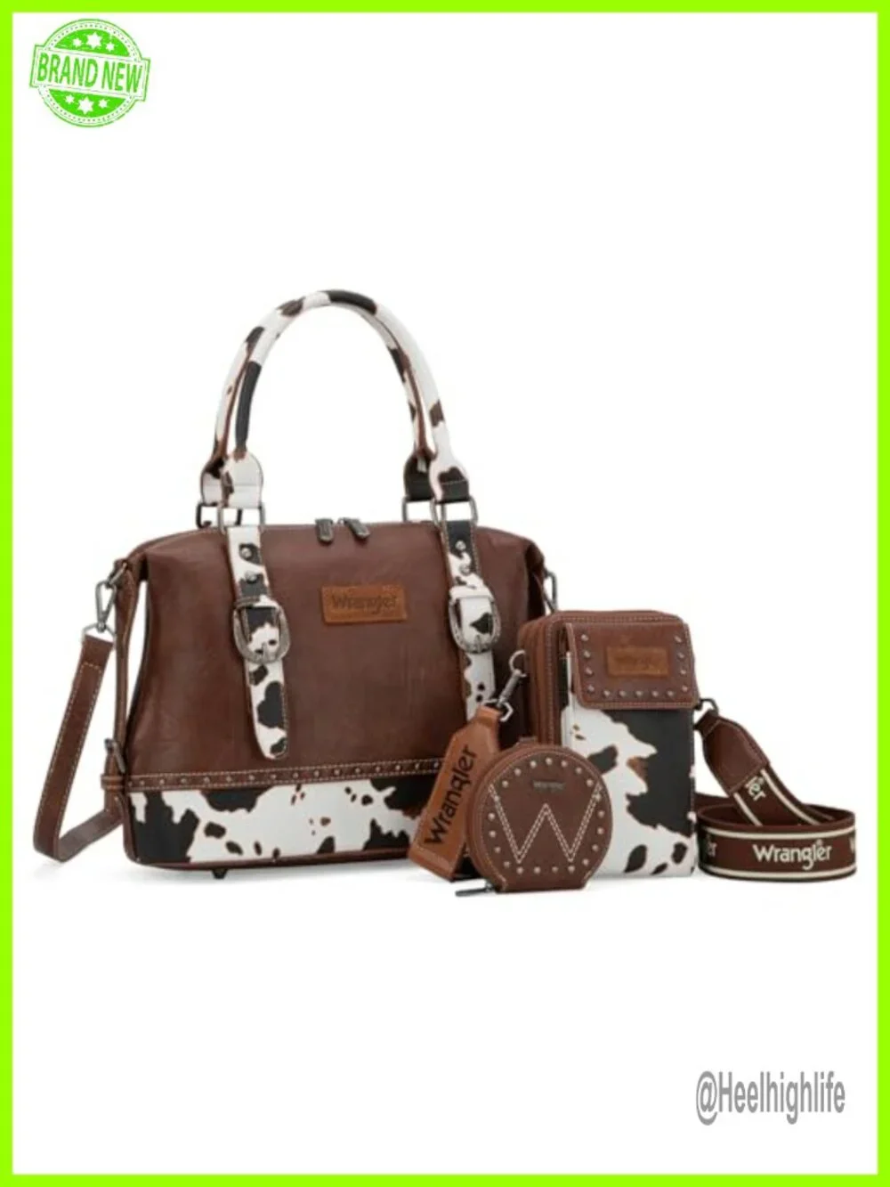 Faux Leather Doctor Bag Set with Crossbody & Coin Purse